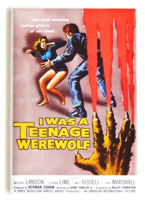 I Was a Teenage Werewolf FRIDGE MAGNET movie poster