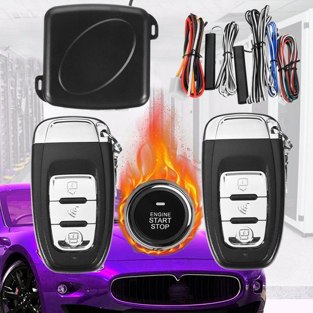 9pcs Start Push Button Remote Starter Keyless Entry Car Alarm System