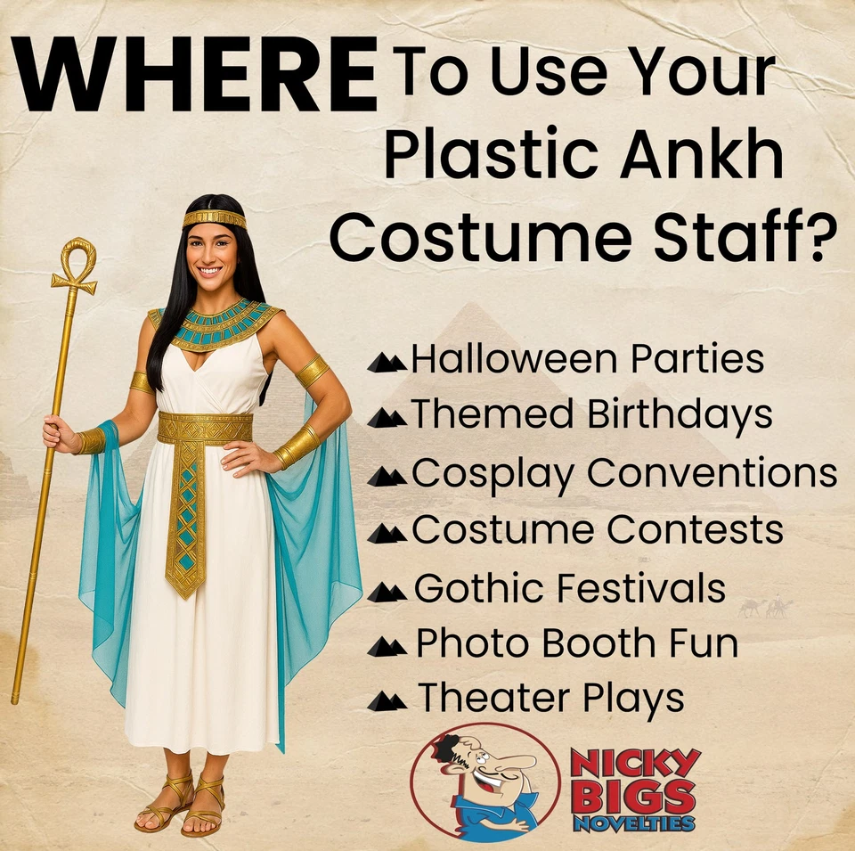 Bastón cetro bastón de faraón egipcio dorado disfraz accesorio utilería Foto 4 de 4