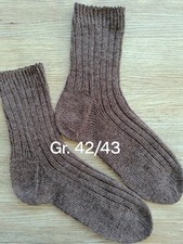  handgestrickte Woll Socken Gr.42/43