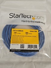 NEW STARTECH 12ft CAT 6 Patch Cable Blue Rj45...