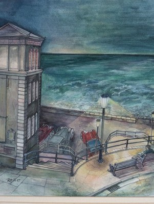 Original Gouache Gemälde Cromer Küstenszene signiert von Roy Willett 2007
