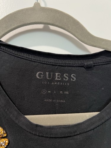 Guess Los Angeles Women's T-Shirt with Sequin Lips Size Small - Y2K - Picture 6 of 6