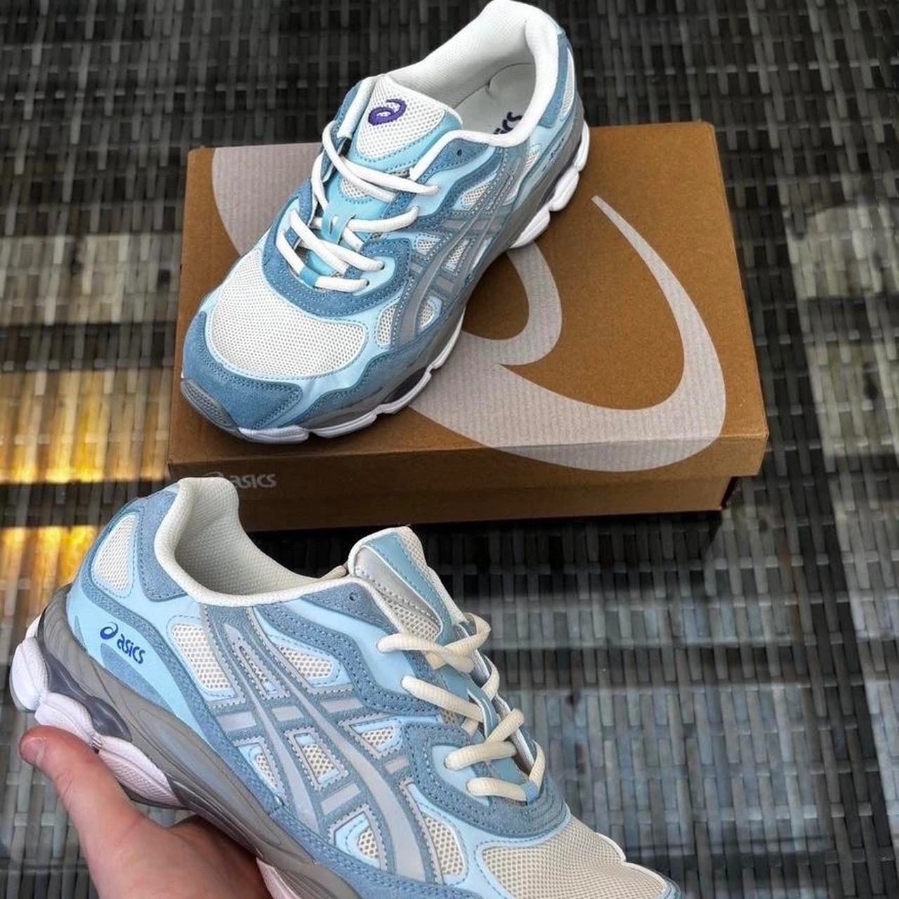 ASICS Gel-NYC Cream/Arctic Sky Men's Sneakers UK Fast shipping.
Opens in a new window or tab