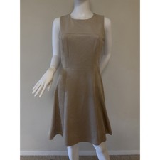 Calvin Klein Beige A-Line Sleeveless Knee Length Dress Polyester Spandex US 4