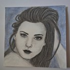 3DBeccaart Original Graphite Painting .. "Sabrina" .. 6" x 6" in Size — photo 2