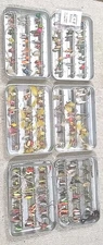 3 Perrine Aluminum Fly Fishing Boxes  Over 200 Flies, Lures, Hooks, Tackle #66
