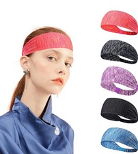 5 Pack Workout Headbands Moisture Wicking Sports Yoga Sweatbands Men  Women