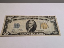 1934a $10 North African WWII VF Condition Paper Currency Auction S# B02159738A