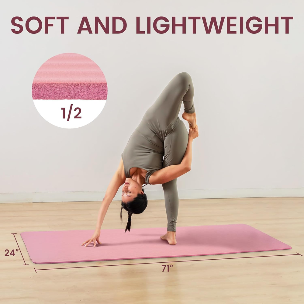 Extra Thick 1/2-Inch High Density Anti-Tear Yoga Exercise Mat Extra Thick 1/2-Inch High Density Anti-Tear Yoga Exercise Mat