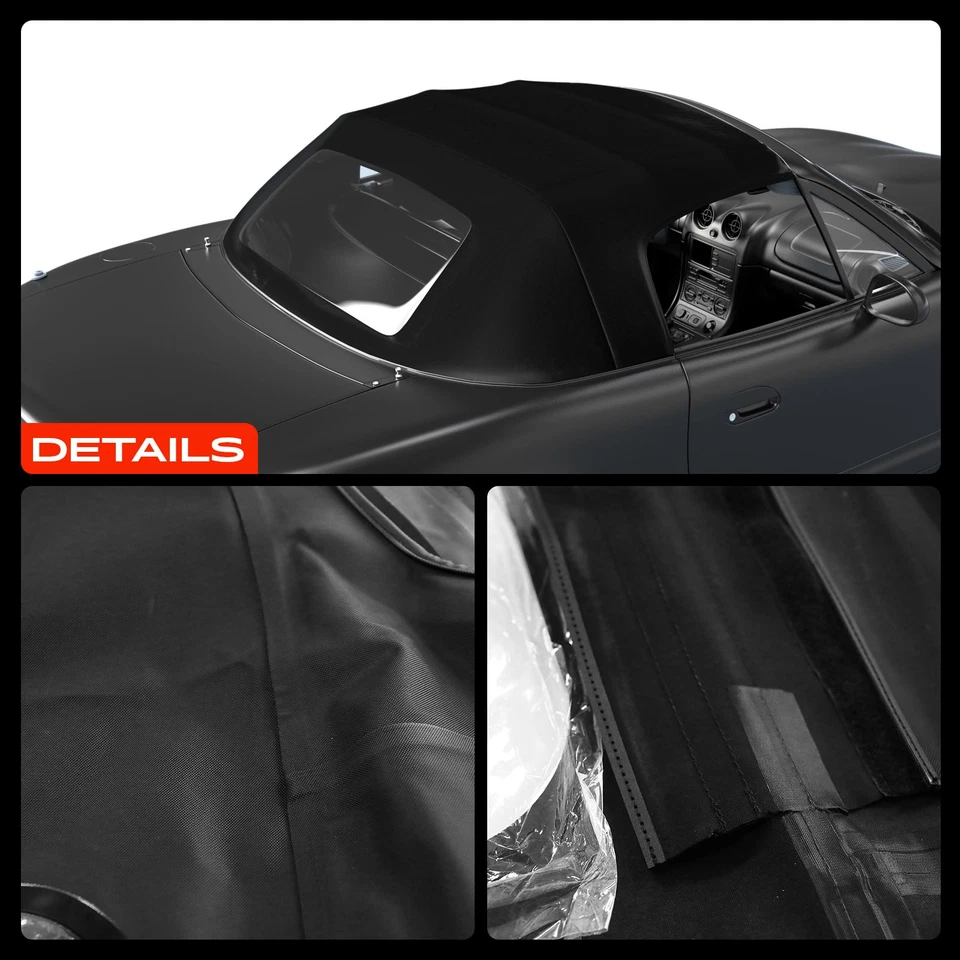 Capote cabrio capote softtop nera per Mazda MX-5 I NA MX-5 II NB 89-05 - Immagine 3 di 4