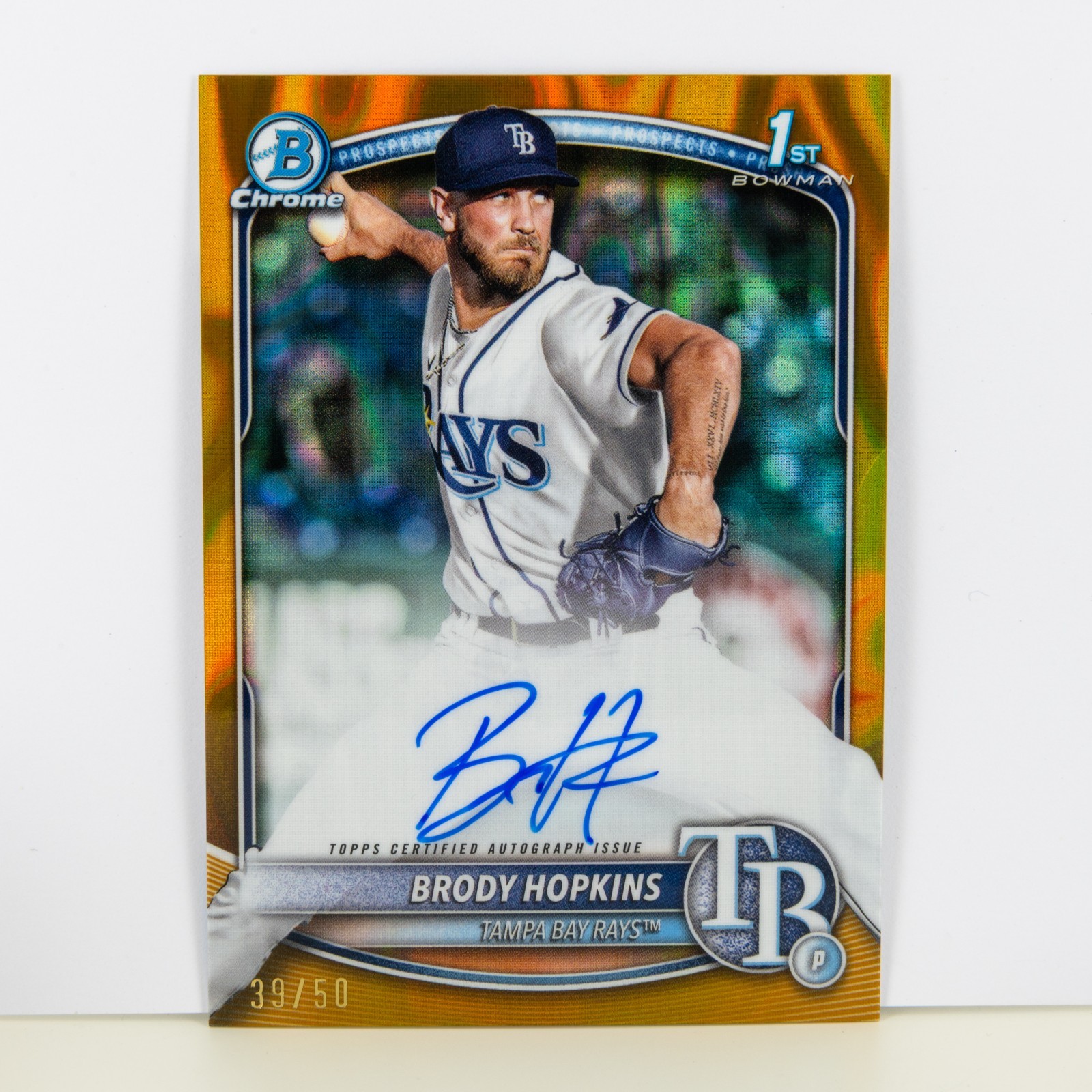 2025 BRODY HOPKINS Auto Bowman Chrome 1st Gold Lava /50 Tampa Bay Rays CPA-BH