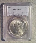 1925 BU Peace Silver Dollar PCGS MS63 (371)