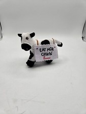 Chick-Fil-A Cow Plush "Eat Mor Chikin" Eat More Chicken Sign Stuffed Toy 4in