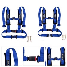 Pair of 4 Point Harness Racing Seat Belt Blue - 2" Padding For CanAm X3 YXZ UTV