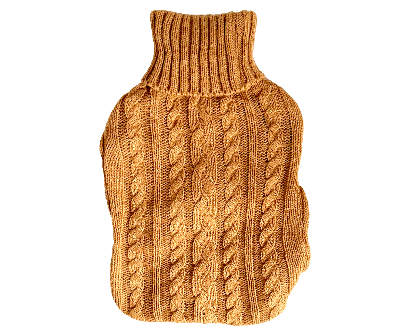 2L Knitted Cover Hot Water Bottle with Heat Therapy Pockets Nutural Rubber Beige