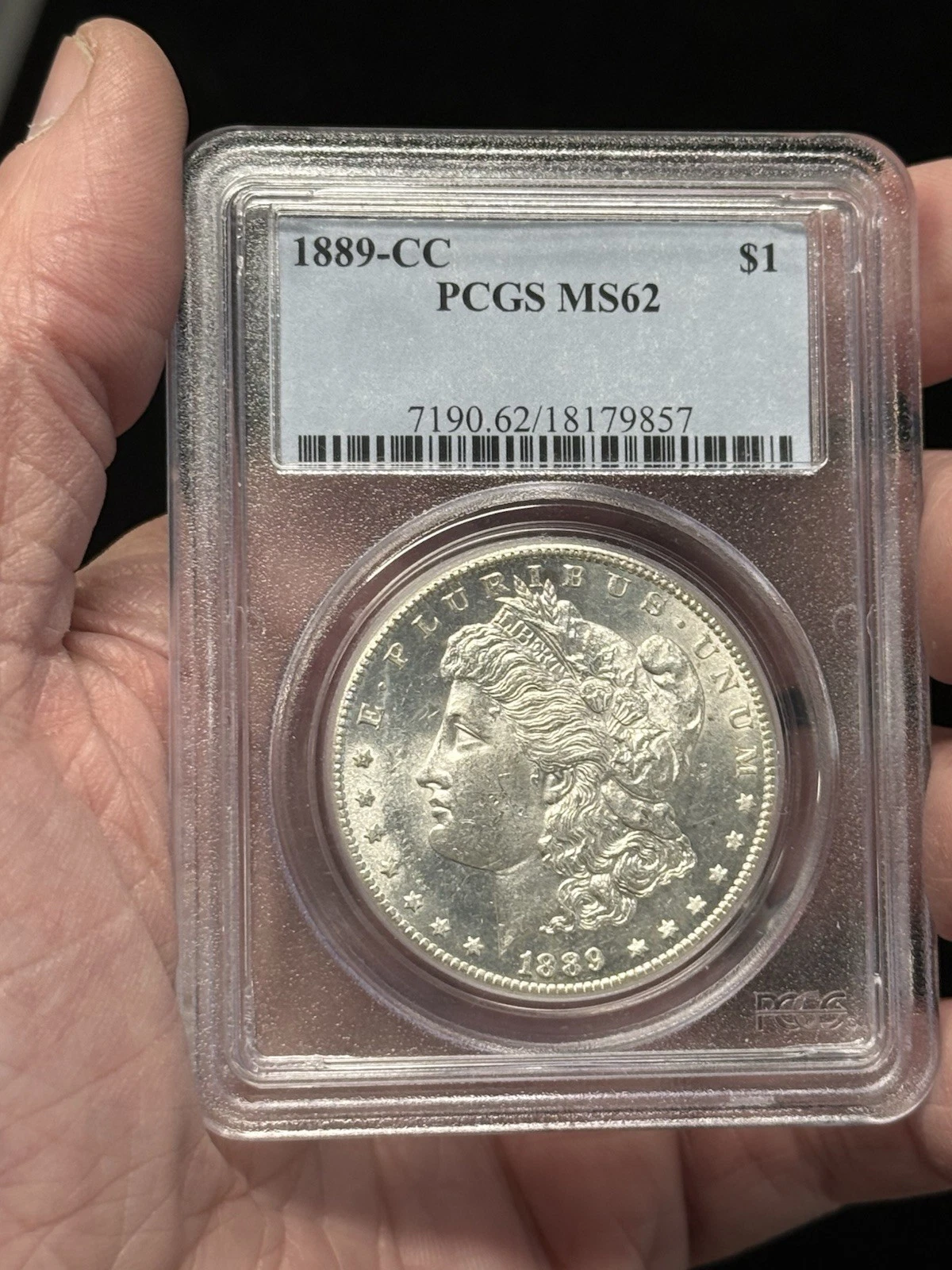 1889-CC $1 Morgan Dollar PCGS MS62 Rare Coin Carson City Key Date Silver