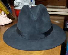 Fiorentino Fedora Mens Hat 100 Fur Felt Satin Band Wide Flexible Brim SZ M