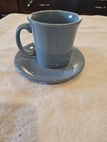 Fiesta Homer Laughlin Fiestaware Periwinkle Blue D Handle Mug And Bread Plate