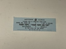 Jukebox 33 LP Title Strip Four Tops On Top