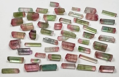 Top quality bi Color Tourmaline Crystals Lot from Afghanistan Mine 53 carats
