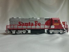 HO Scale Santa Fe ATSF Red & Silver Warbonnet Diesel #3500 RUNS (No Box)