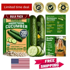 High-Yield Organic Cucumber Seeds - 200 Heirloom Seeds for Vibrant Gardens