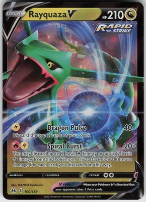 Foil Rayquaza V 100/159 Crown Zenith Ultra Rare NM