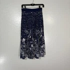 Anthropologie Skirt Womens Small Floral Pleated Knit Midi Viscose Nylon