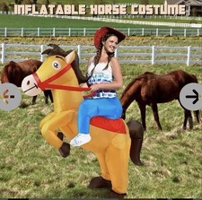 Inflatable Horse Costume Adult Size L Ride On Funny Halloween w/ Fan