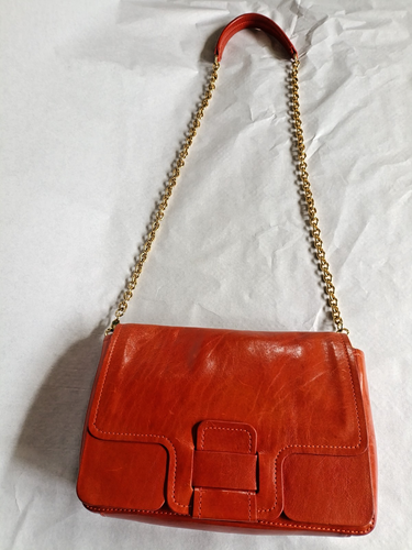 Bolso de hombro Orla Kiely de cuero tostado claro. NUEVO - Imagen 6 de 16