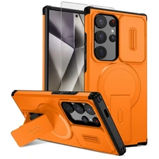 For Samsung Galaxy S25 Ultra S24 FE Shockproof Mag Safe Stand Case Screen Cover