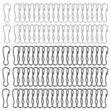 Lanyard Hooks, 200 Pcs 16x5.8x1.5mm Stainless Steel 304 Hook, Silver Black