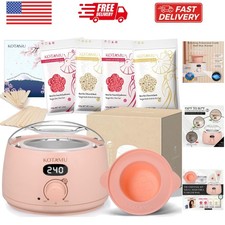 Wax Kit Pink Digital Hair Removal Waxing Kit for Women  Men Hot Wax Warmer P...
