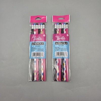 Barbie Doll Pencils Wooden #2 Unsharpened Two Packs Of 6 Brand New 12 Total