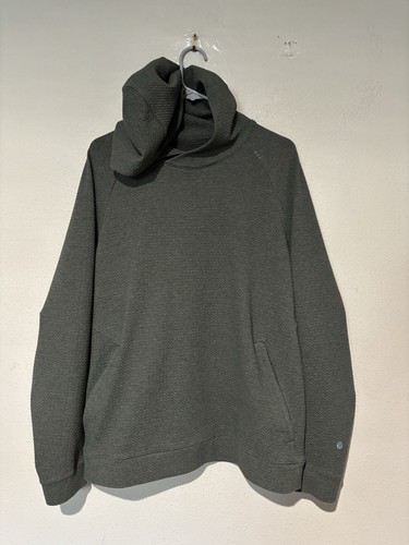 Lululemon At Ease Double Knit Green Cotton Textured Hoodie Medium U20