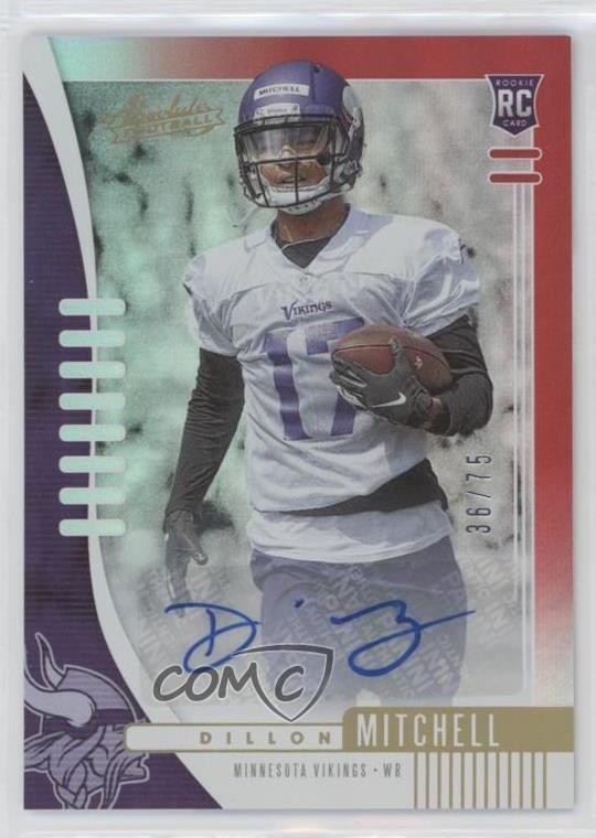2019 Absolute Red Spectrum Signatures 36/75 Dillon Mitchell Rookie Auto RC v1x