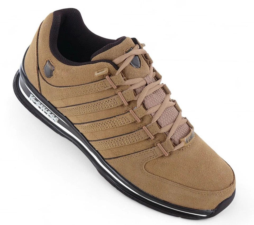 K-Swiss RINZLER Leather - Herren Sneaker Braun 01235-286 Freizeit Schuhe NEU - Bild 2 von 4