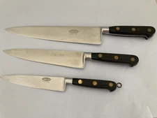 3 Professional Sabatier Knives Stainless Steel Made in France Need Sharpening