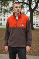 Cleveland Browns Men's Size 2XL NFL G-III Quilted Quarter-Zip Team Football Gear