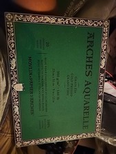 Aquarelle Arches Watercolor Paper Block Cold Pressed 9" x 12  SEALED 10 Sheets