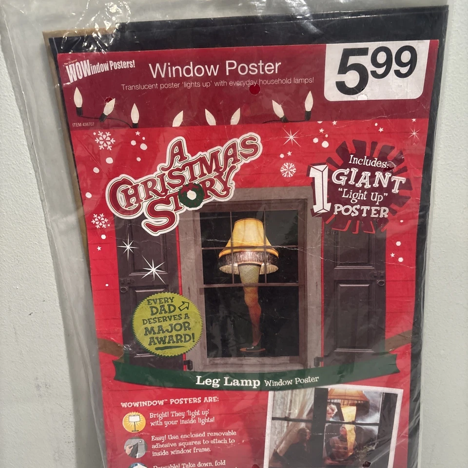 A Christmas Story WOWindow Lámpara de Pierna Iluminar Ventana Póster Nuevo Sellado ¡RARO! Foto 2 de 4