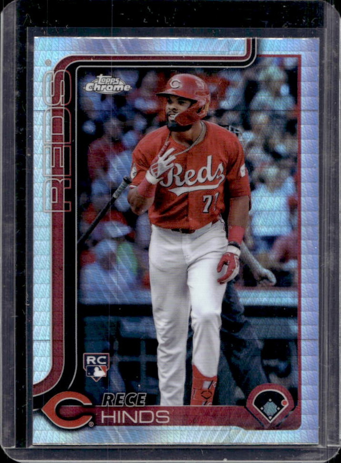 2025 Topps Chrome Rece Hinds RC Prism Refractor Rookie #253 Reds