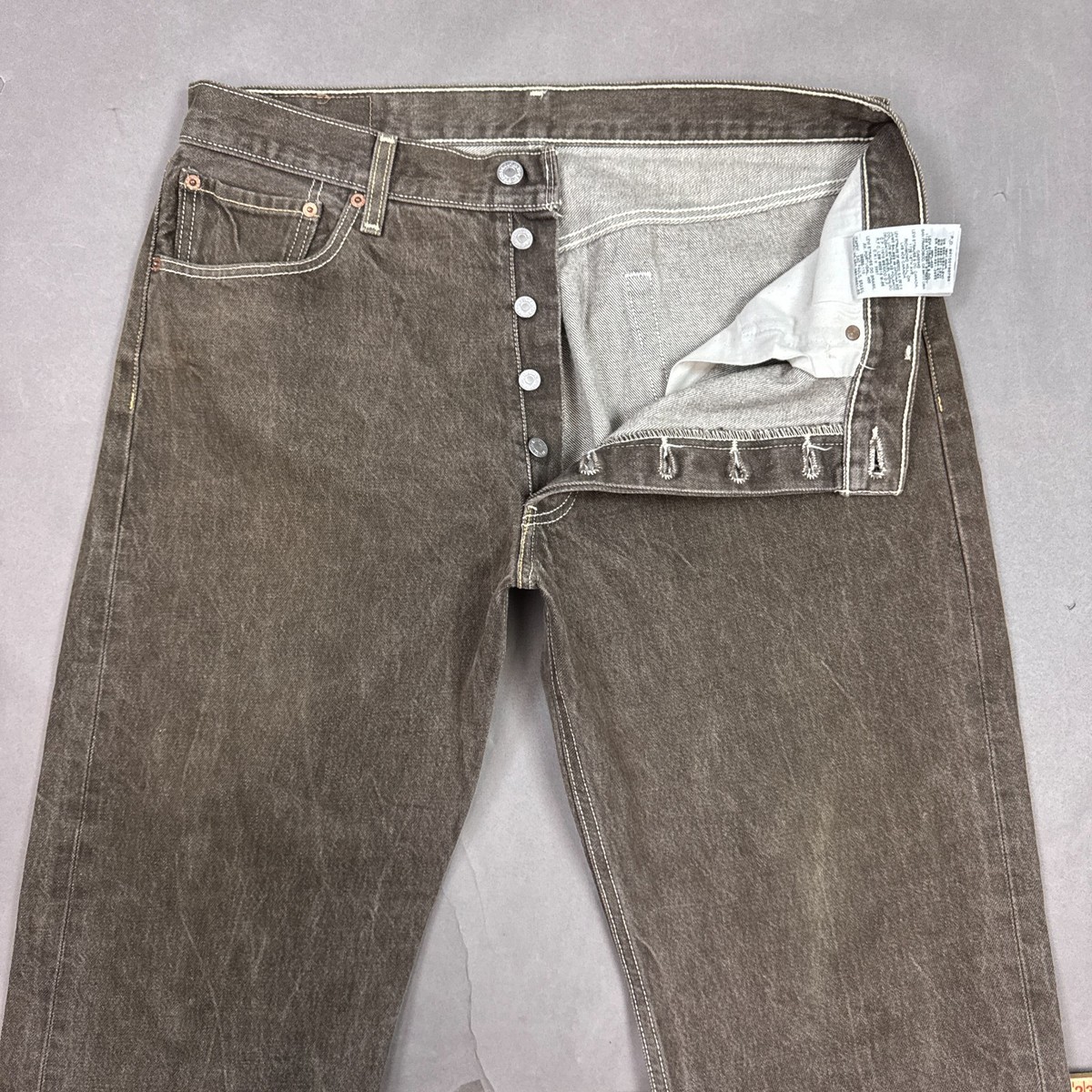 Levis 501 xx Jeans Mens 34x30 Brown Button Fly Denim Pants 