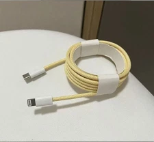 (YELLOW)Braided  C Type-C Fast Charging Data SYNC Charger Cable Cord Free Ship