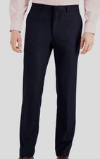 Kenneth Cole Reaction Men's Blue Basket-Weave Slim-Fit Suit Pants Size 29W 29L