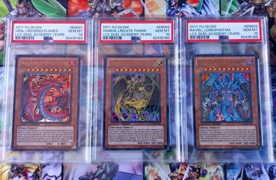 PSA 10 SET YuGiOh Uria Hamon Raviel Sacred Beasts Complete Set LC02 Ultra Rare 