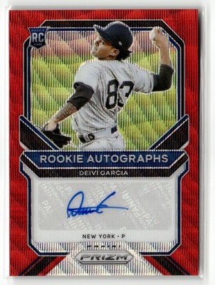 Deivi Garcia Rookie Auto 2021 Panini Prizm #RA-DG Red Wave Prizm #/75
