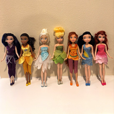Disney Fairies Doll Lot of 7 Tinker Bell Rosetta Silvermist Fawn Iridessa 2010