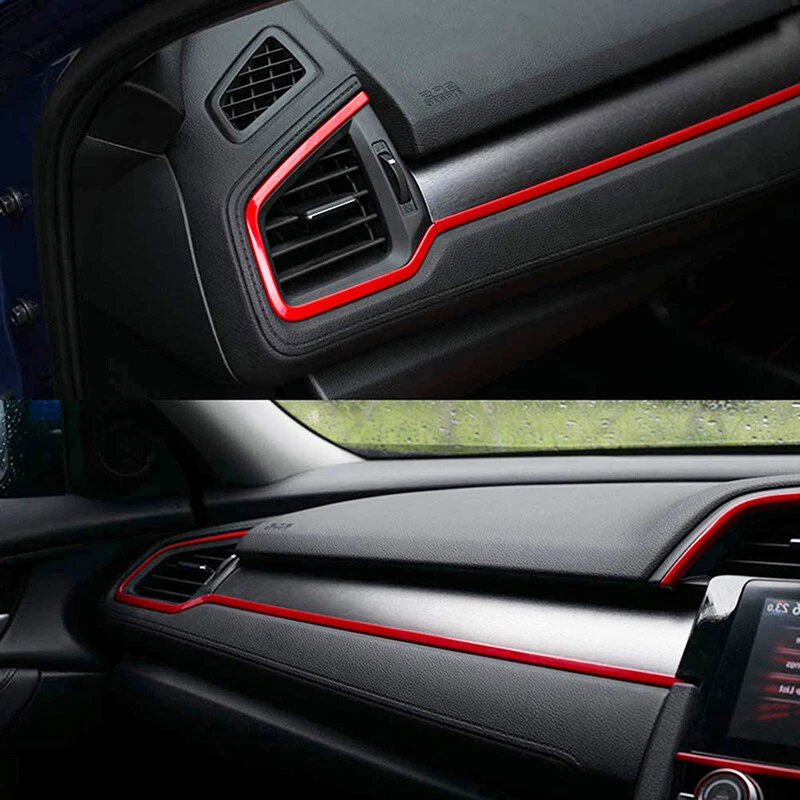 Tira de marco de tablero central de consola 3 piezas para Honda Civic 2016-2021 Foto 4 de 4